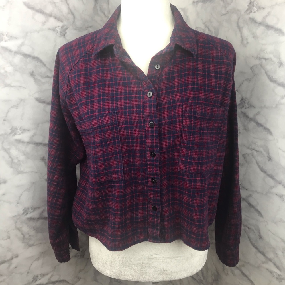 Wild Fable Plaid Flannel Crop Top